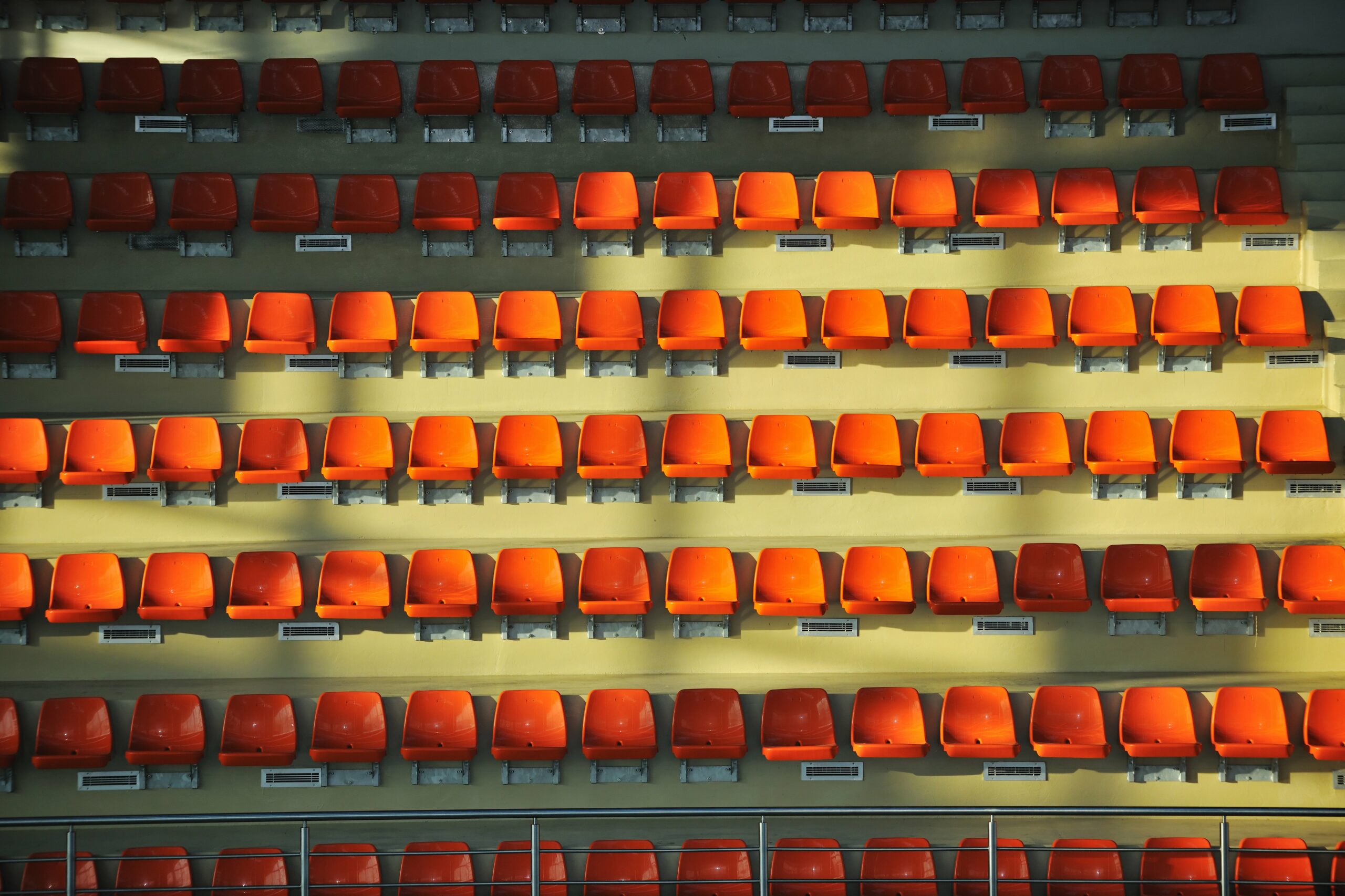 photograph of a stadium of empty seats