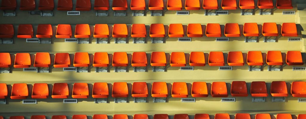 photograph of a stadium of empty seats